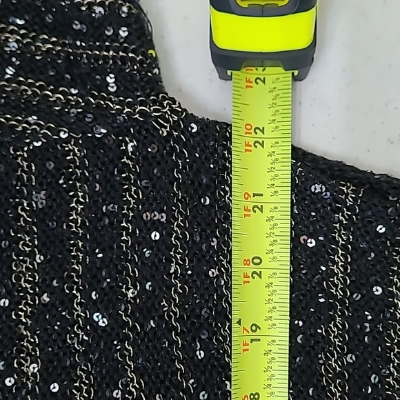 Chico's Black & Gold Striped Sweater with Sequins size 2 (Large) - Picture 5 of 9